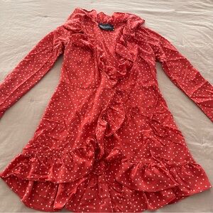 Realisation Par Alexandra Wrap Silk Mini Dress with Star Pattern